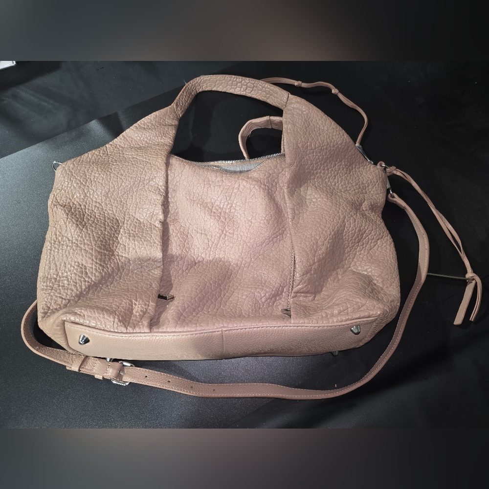 Vince Camuto Dusty Rose Pebbled Leather Hobo Bag